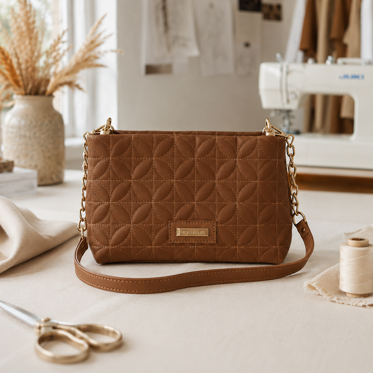 Bolsa Ellen costurada por Edu Góis
